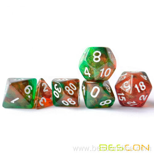 Two-Tone Transparent Dice with Color Changing Glitter